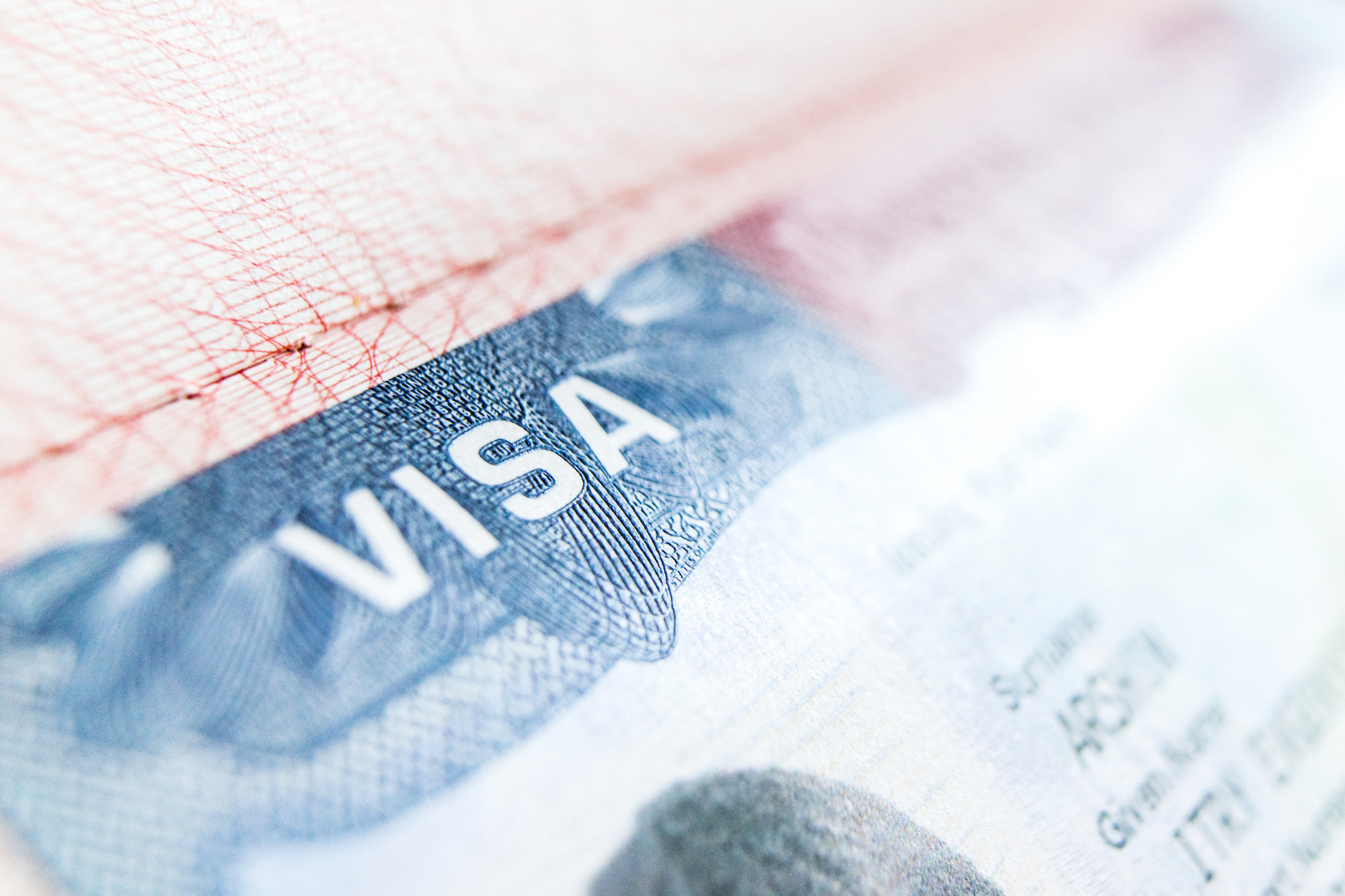 Visa stamp travel passport immigration macro emigration Visa stamp travel passport immigration macro emigration